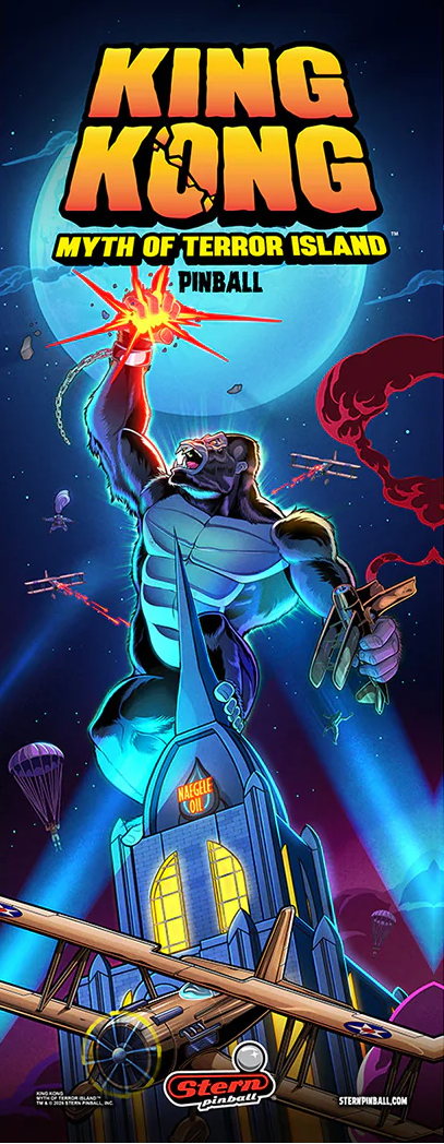 OFFICIAL STERN KING KONG "MYTH OF TERROR ISLAND" BANNER