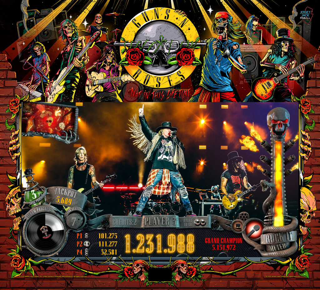JJP GUNS N' ROSES PINBALL MACHINE (LE)