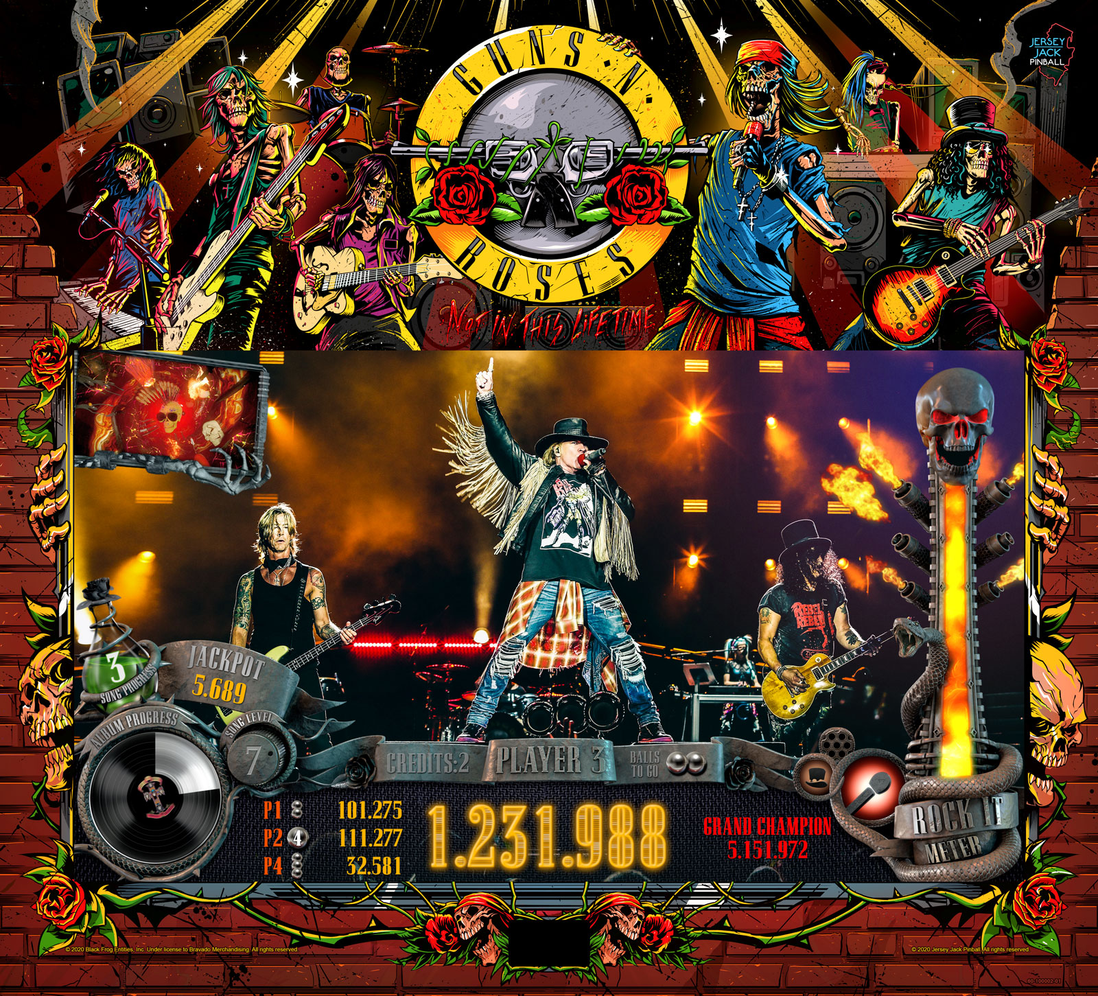 JJP GUNS N' ROSES PINBALL MACHINE (LE)