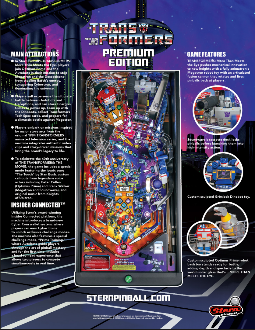 TRANSFORMERS: More Than Meets the Eye Premium Pinball Machine (DEPOSIT)